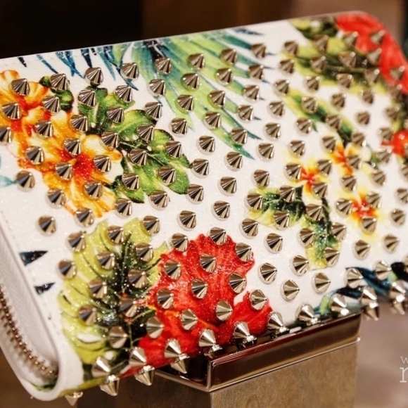 Christian Louboutin Panettone Studded Flower Long Zippy Wallet - Picture 3 of 10